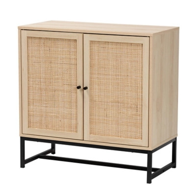 Baxton Studio Caterina Rattan 2-Door Storage Cabinet | Ashley Homestore