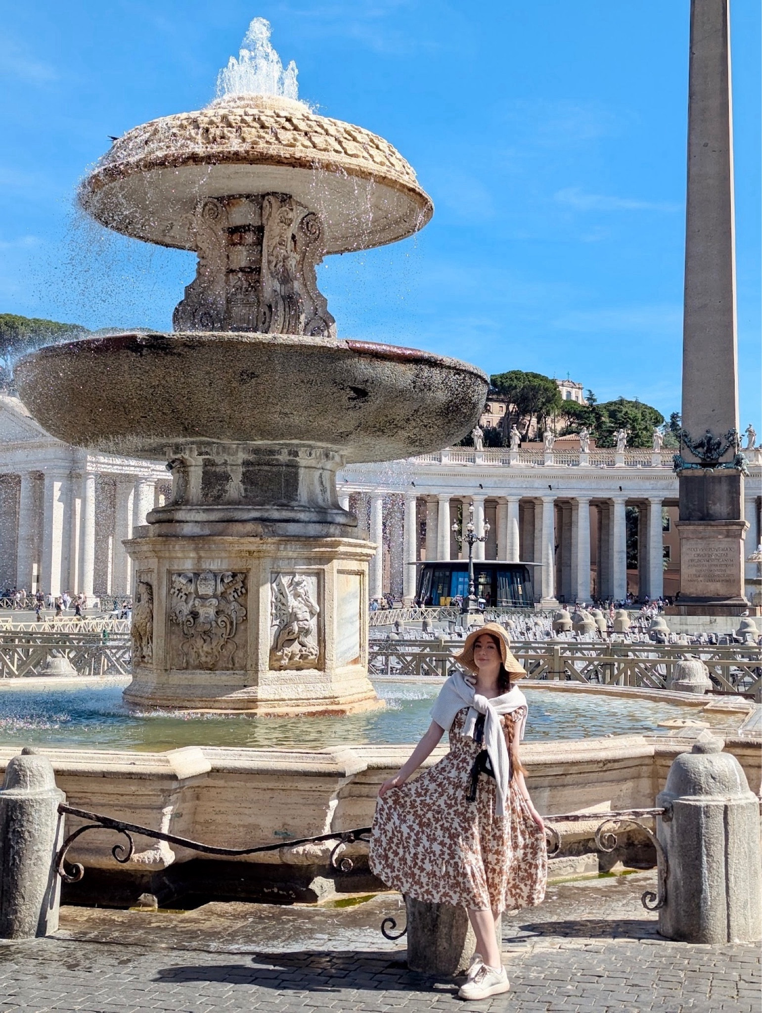 Italy vacation outfit 🇮🇹 Original floppy hat, crossbody, and shoes are no longer available. I’ve added alternatives. I am wearing the tentree cardigan but have linked another option from a brand I like. I haven’t personally tried the Dr. Scholl’s shoe but they seem to be a fan favorite for walking long distances.