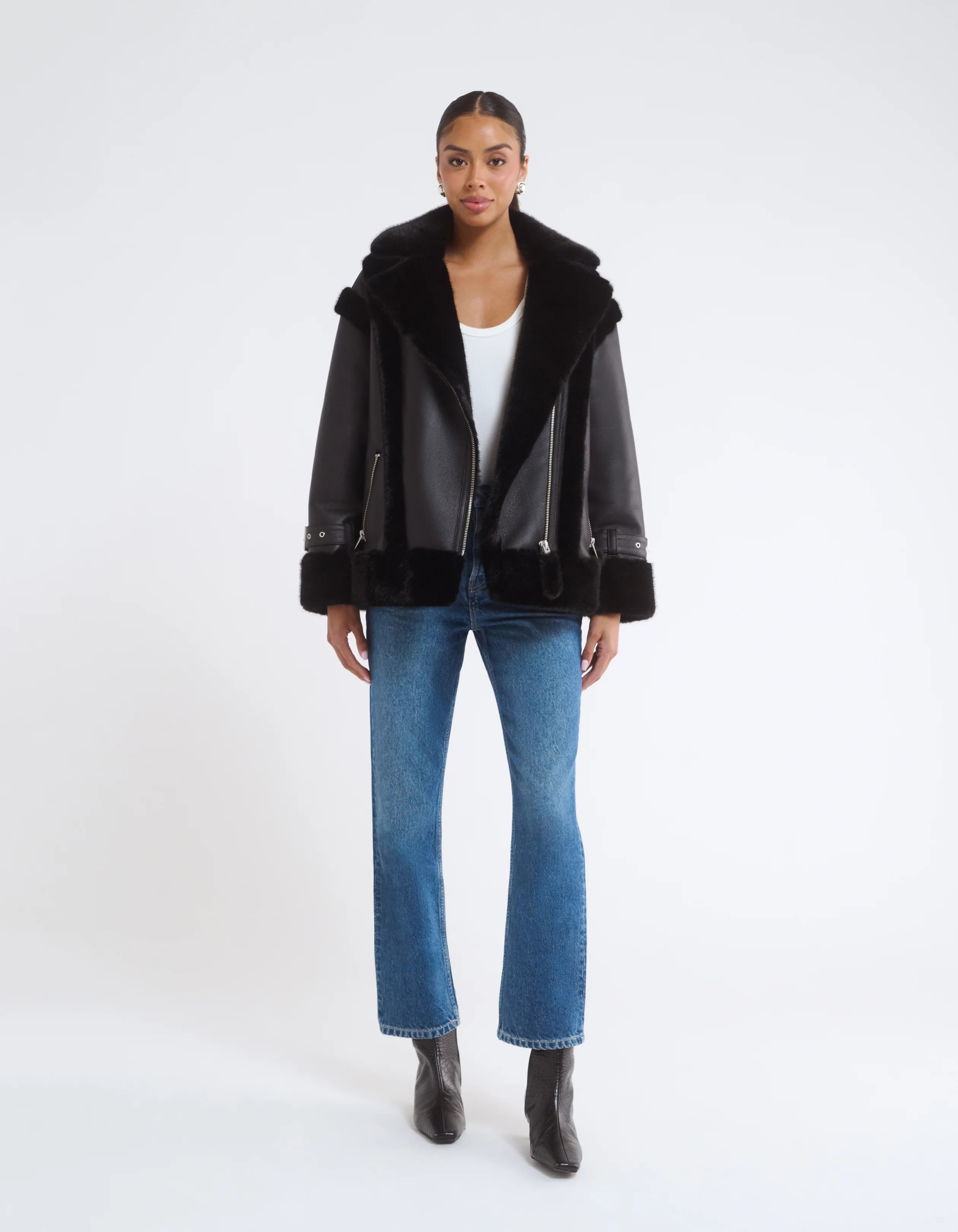 Wrangler Shearling Jacket | Black | Rumored