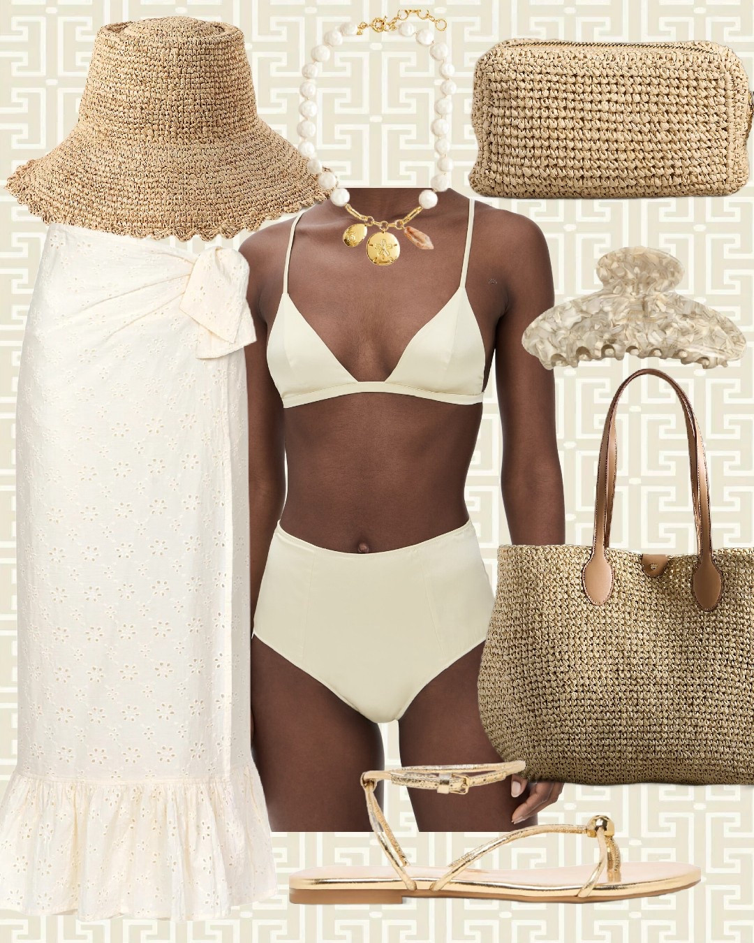 Women’s butter yellow swimsuit, coverup, bucket hat, straw bag, vacation outfit, beach, amazon finds, Shopbop, sunshine tienda, Anthropologie 