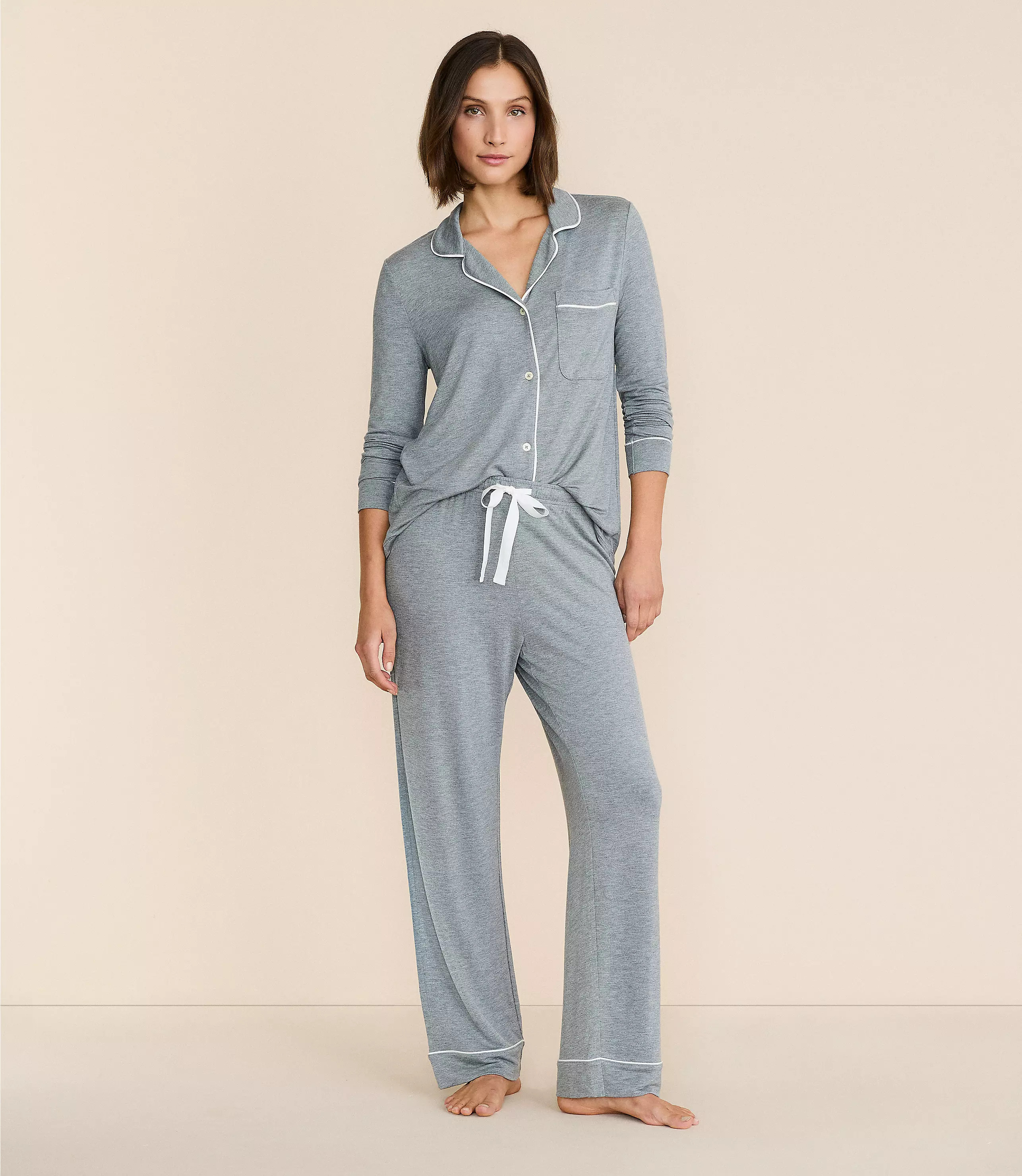 Heathered Terry Pajama Set | LOFT