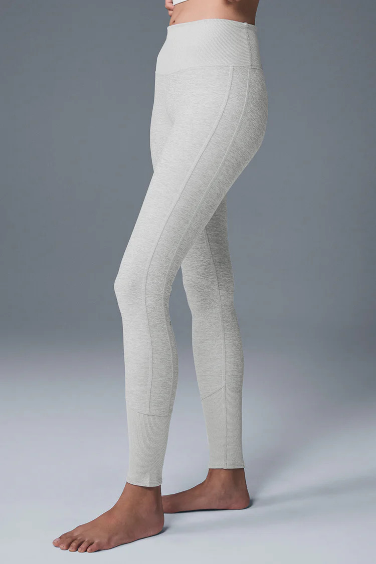 High-Waist Alosoft Lounge Legging - Athletic Heather Grey | Alo Yoga (US)