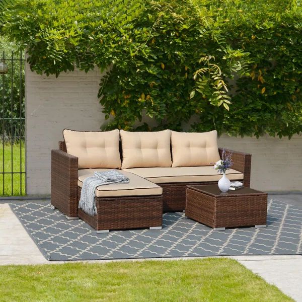 Cromford 3 - Person Outdoor Seating Group with Cushions | Wayfair North America