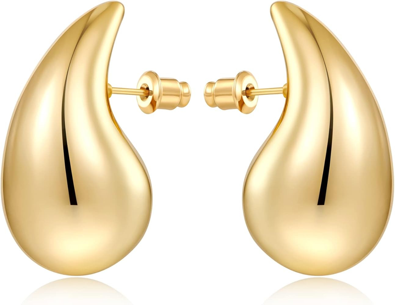 MUYAN Waterdrop Earrings for Women,Chunky Gold Silver Drop Earrings Fashion Jewelry Gift | Amazon (US)