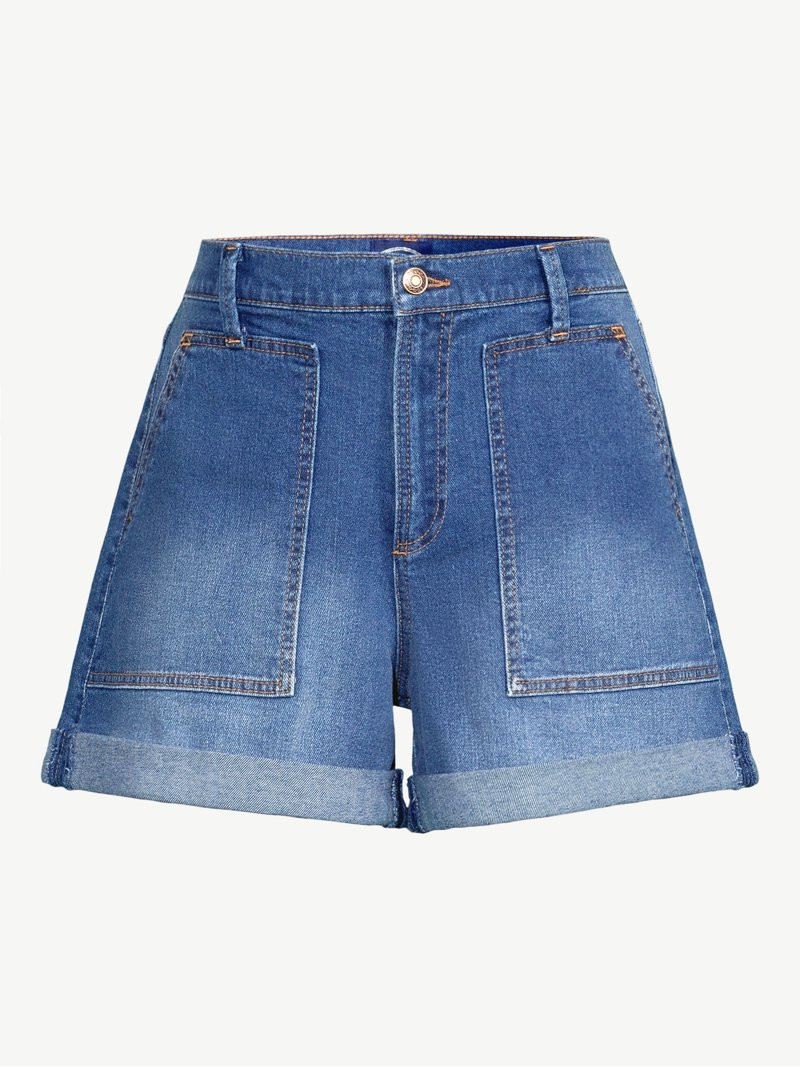 Scoop Women's High Rise Denim Utility Shorts | Walmart (US)