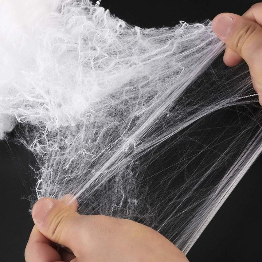 90shine 1100 sqft Fake Spider Web Cobweb Halloween Party Outdoor Decorations Supplies with 60 Spider | Amazon (US)