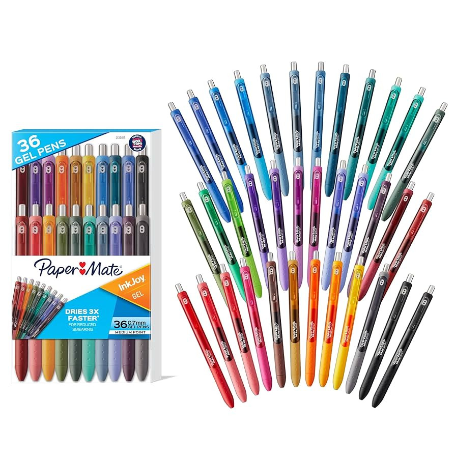 Paper Mate InkJoy Pens Gel Pens Medium Point (0.7 mm) Assorted 36 Count | Amazon (US)