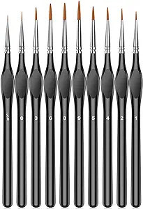 Miniature Paint Brushes,10Pcs Small Fine Tip Paintbrushes, Micro Detail Paint Brush Set, Triangul... | Amazon (US)