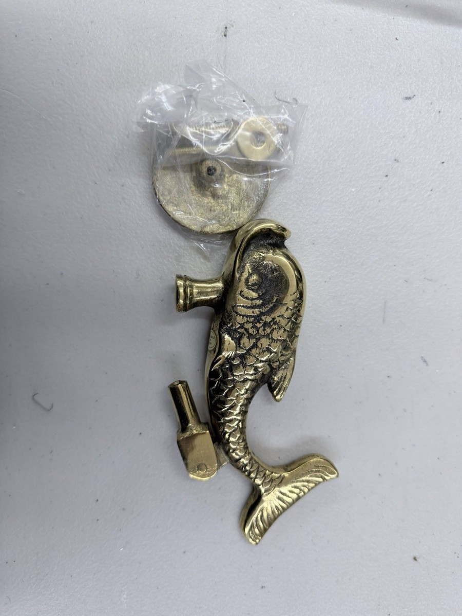 Vintage Solid Brass Metal Fish / Koi Style Door Knocker | eBay US