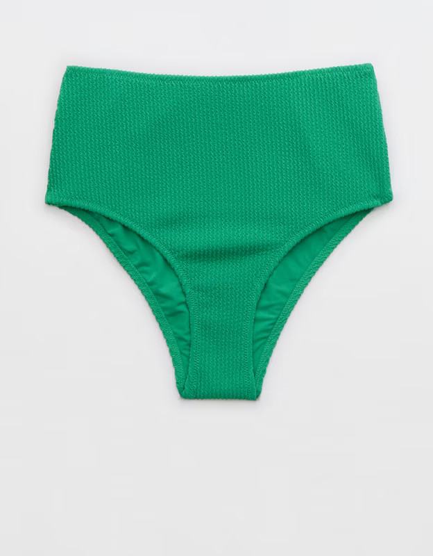Aerie Crinkle High Waisted Cheeky Bikini Bottom | Aerie