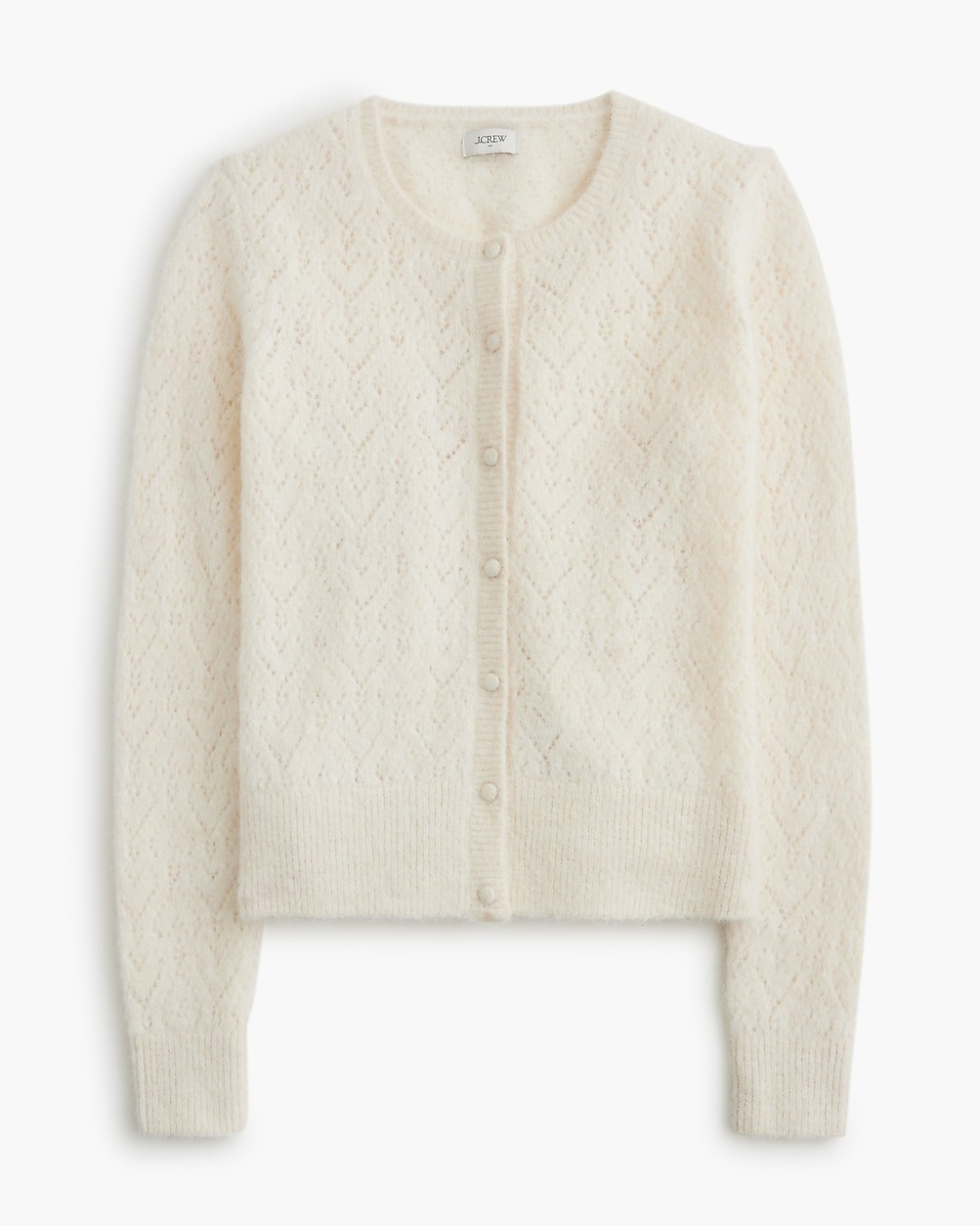 Pointelle heart cardigan sweater | J.Crew Factory