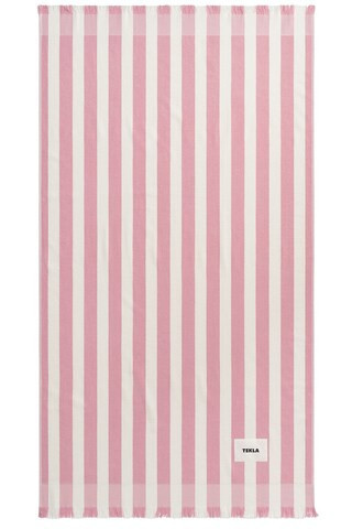 Tekla BADETUCH in Palma Stripes - Pink. Size all. | FWRD 