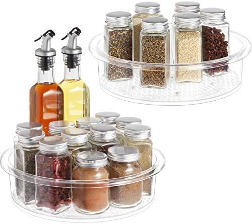 Lazy Susan - 2 Pack Clear Spinning Organization & Storage Container Bin 9 inch Round Turntable Pl... | Amazon (US)