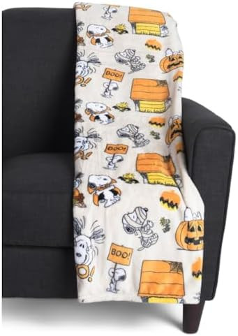 Berkshire Blanket & Home Co. Halloween Throws and Blankets (Tan - Boo! with Large Faces & Pumpkin... | Amazon (US)