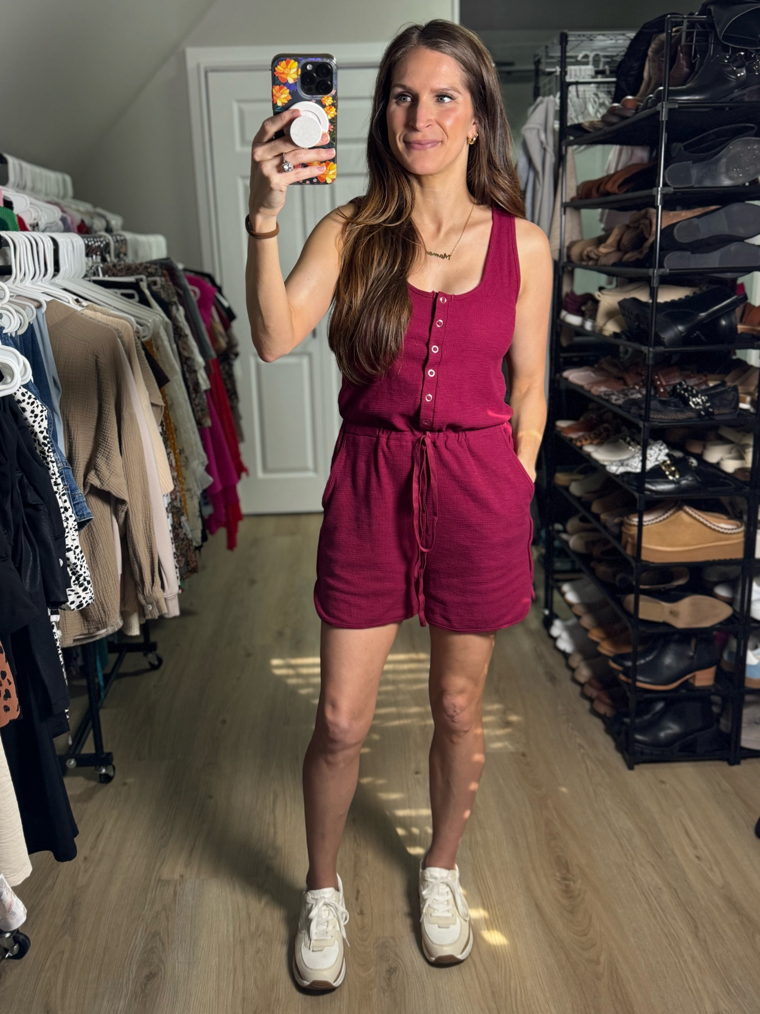 Nursing friendly romper with functional buttons & an elastic waistband! Wearing a small & sneakers run TTS.

#LTKootd #LTKgrwm #LTKmomlife