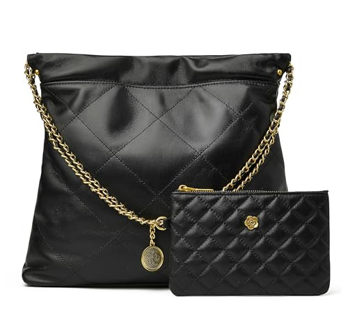 DORIS&JACKY Quilted Tote Bag Set For Women Soft Lambskin Shoulder Purse And Large Leather Work Ha... | Amazon (CA)