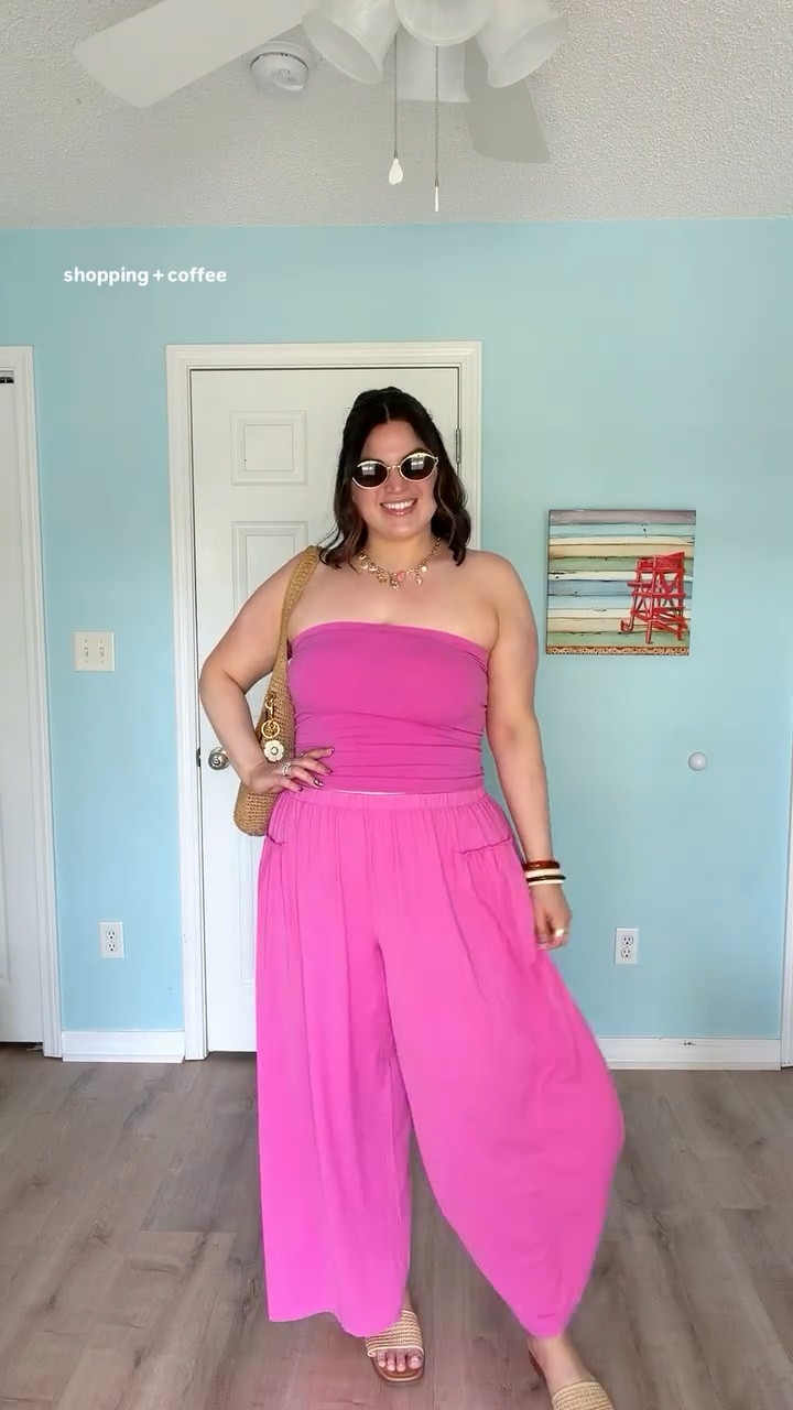 Midsize vacation outfits from @Aerie 

Pajamas : top + bottoms : xl
pink top: large
pink pants: xl long
swimsuit: Top + bottoms: xl
swimsuit cover up: top+bottoms: large/xl, jumpsuit: xl

#LTKSeasonal #LTKMidsize #LTKTall