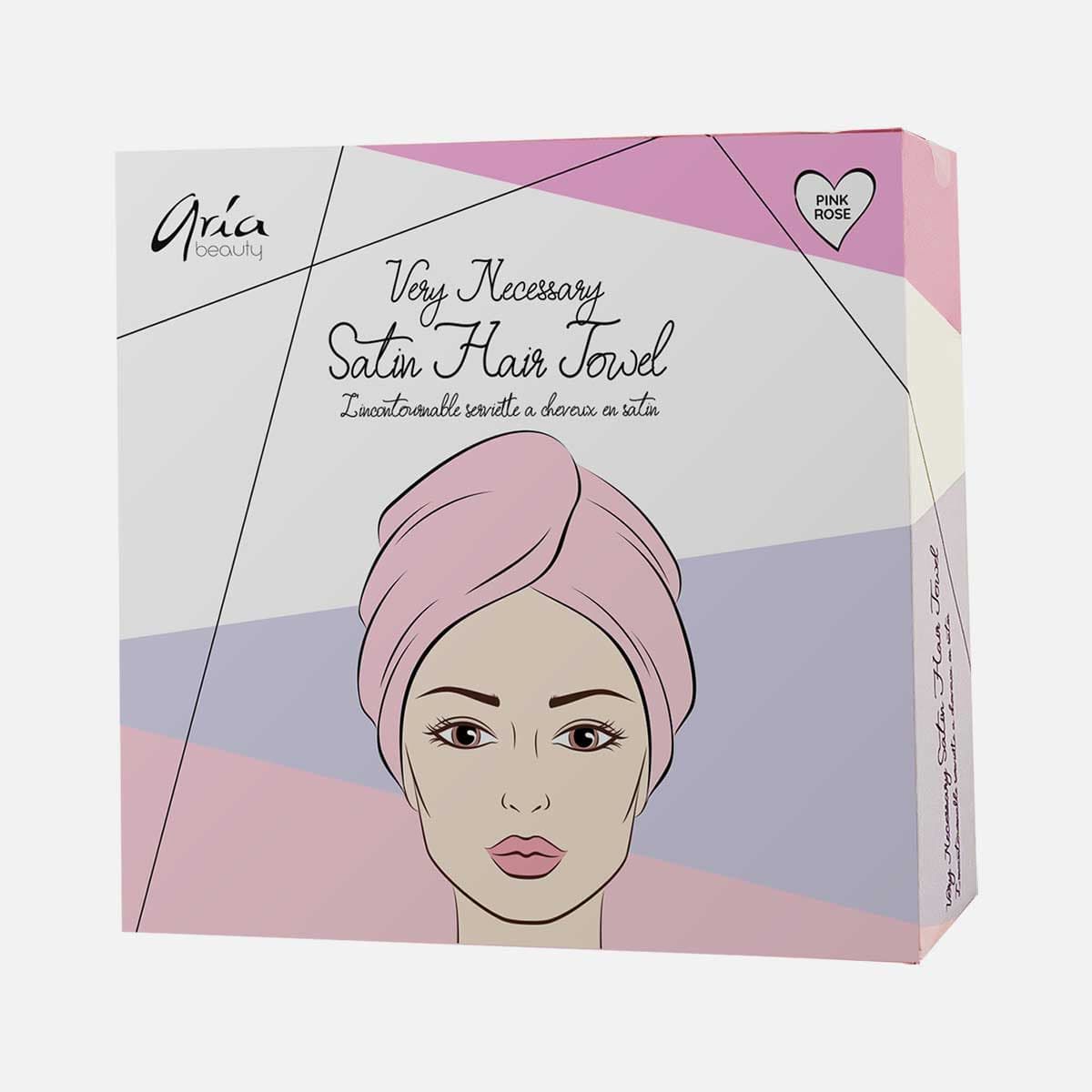 Designed by Hairstylists | Pink Satin Hair Towel | Aria Beauty