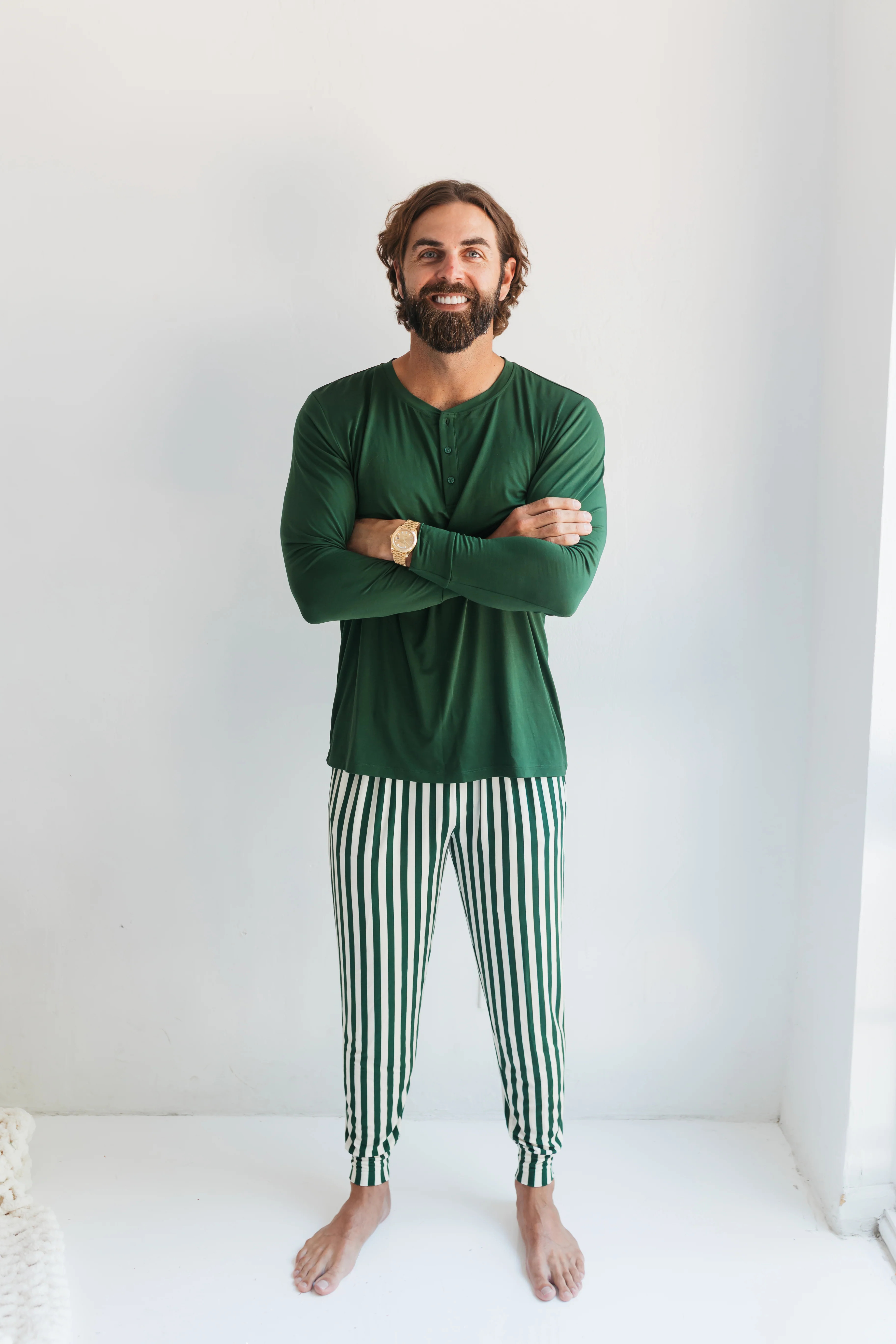 Green Stripe Men's Top PRE-ORDER SHIPPING 11/14 | In My Jammers