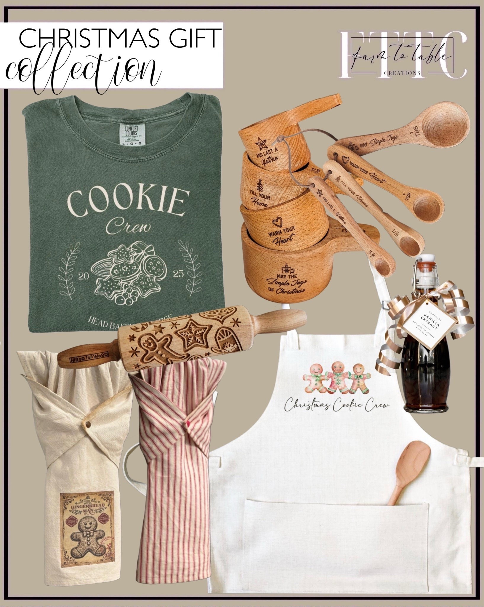 Christmas Cookie Crew Gift Basket

Follow @farmtotablecreations on Instagram for more cozy holiday finds.

A festive basket perfect for anyone who loves baking during the holidays. This “Cookie Crew” set includes a holiday tee, engraved wooden spoons and measuring cups, a Christmas cookie rolling pin, embroidered apron, and even homemade-style vanilla extract for that special touch. Wrap it all in a simple basket with a tea towel and it’s ready to gift — sweet, thoughtful, and full of holiday cheer.

#christmasgiftideas #giftbasketideas #holidaygifting #bakersgift #christmascollection #amazonfinds #amazonhome #holidaygiftguide #christmasbaking #cookiecrew #holidayinspo #cozyhome #giftinspo #modernorganichome


#LTKGiftGuide #LTKHoliday #LTKHome