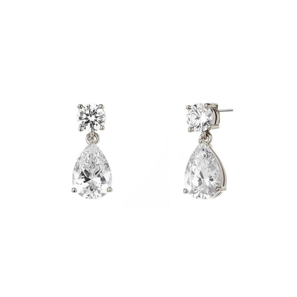ROUND & PEAR CZ DROP EARRINGS | NADRI