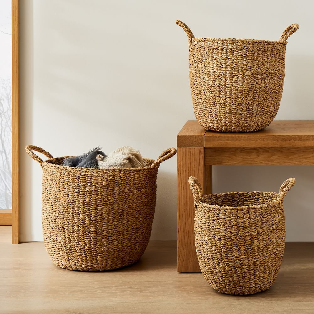 Cece Woven Nesting Baskets, Natural, (Set of 3) | West Elm (US)