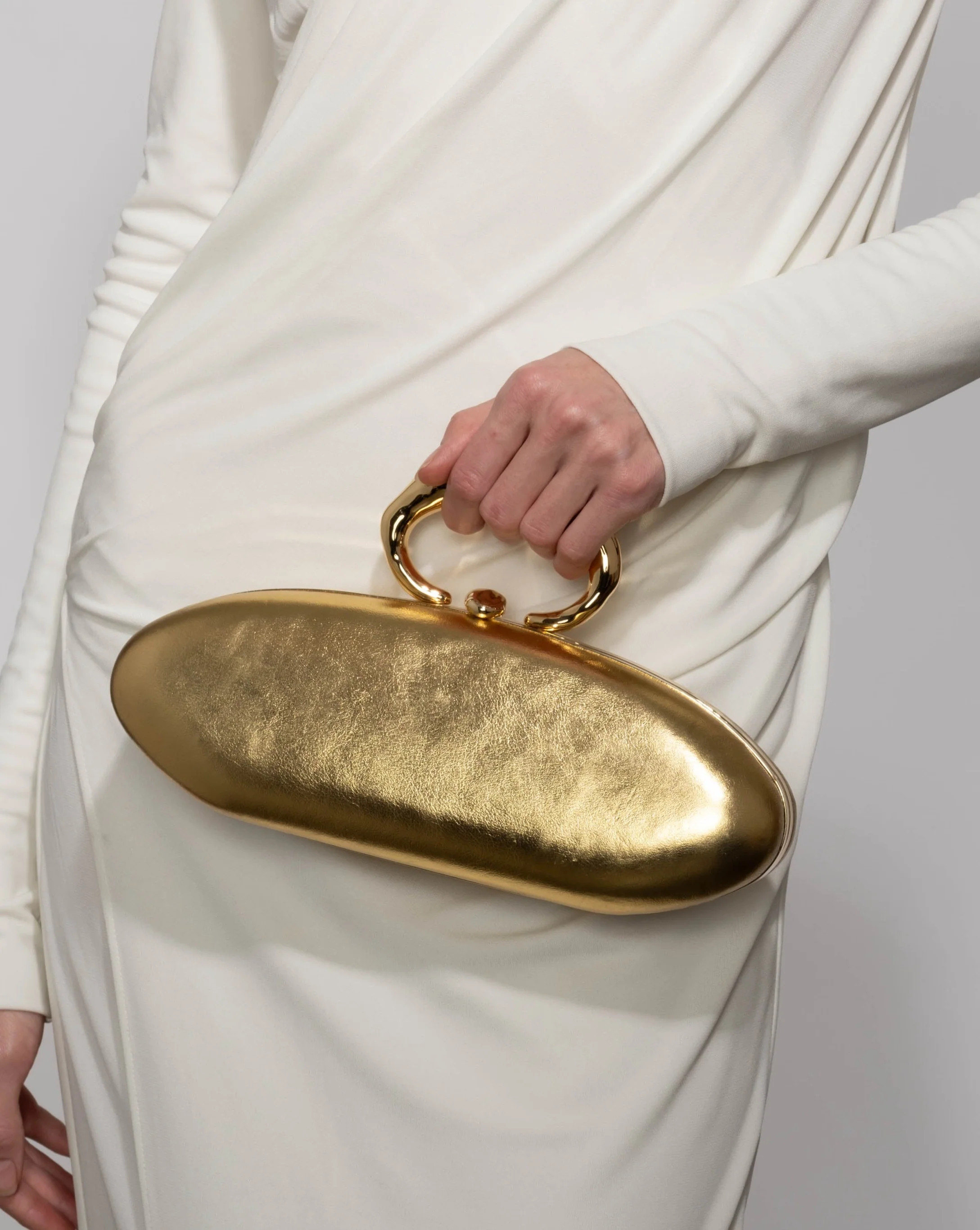 Gold Molten Gold Bullet Minaudière | Alexis Bittar | Alexis Bittar