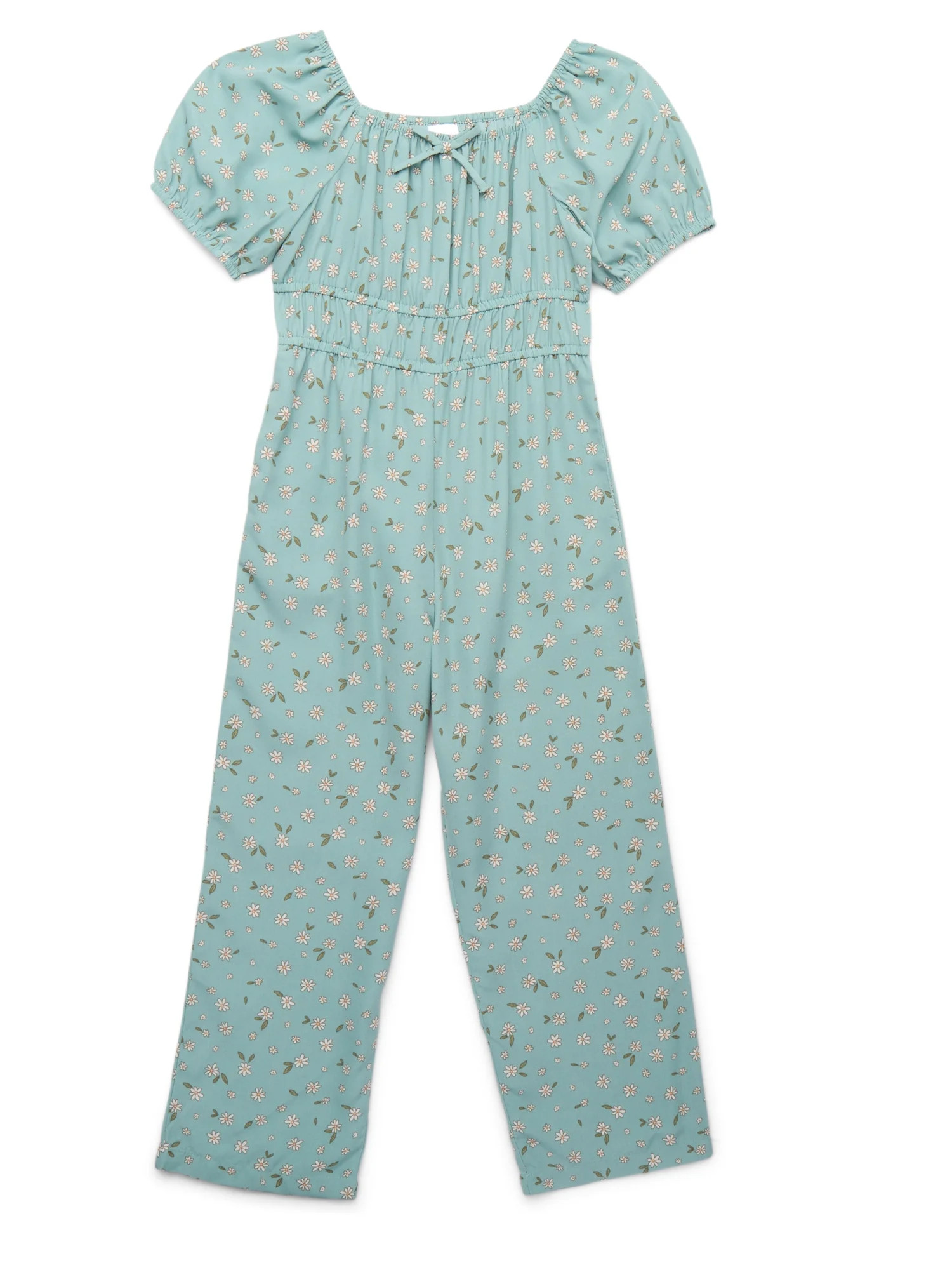 Wonder Nation Girls Puff Sleeve Jumpsuit, Sizes 4-18 & Plus | Walmart (US)
