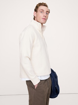 Crinkle Cotton-Wool Mock-Neck Sweatshirt | Banana Republic (US)