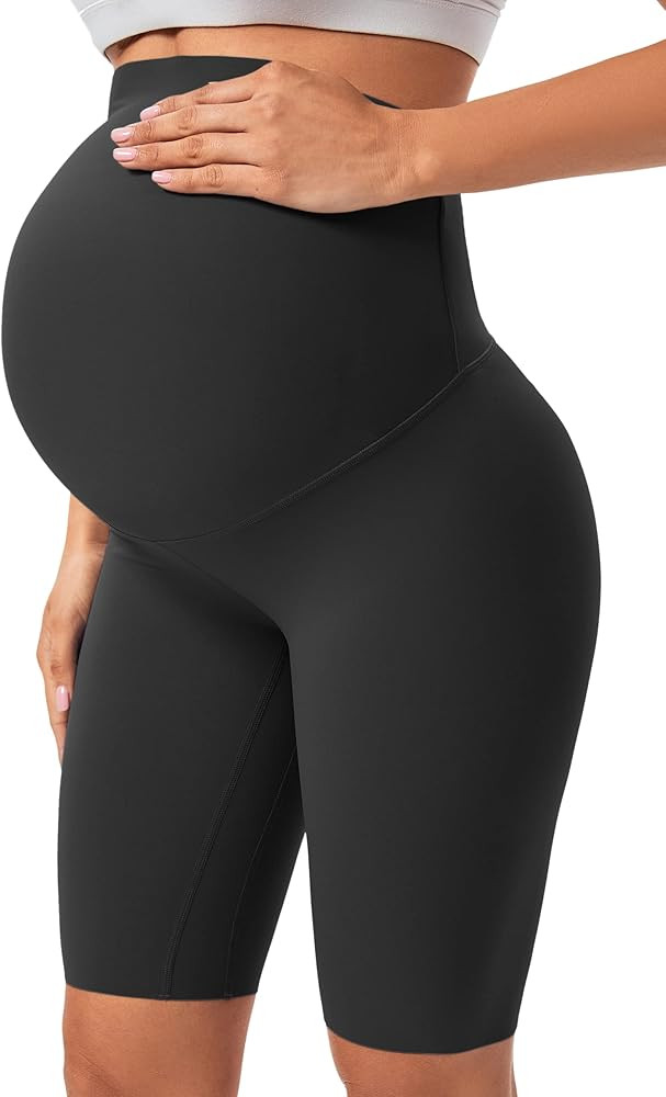 Buttergene Maternity Shorts Over Belly Maternity Biker Shorts Pregnancy Shorts Athletic Workout B... | Amazon (US)