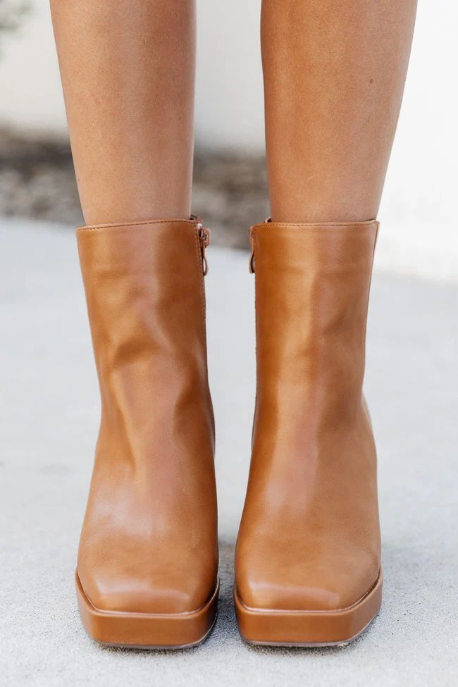 Candace Camel Square Toe Bootie | Pink Lily