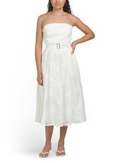 Eyelet Strapless Midi Dress | TJ Maxx