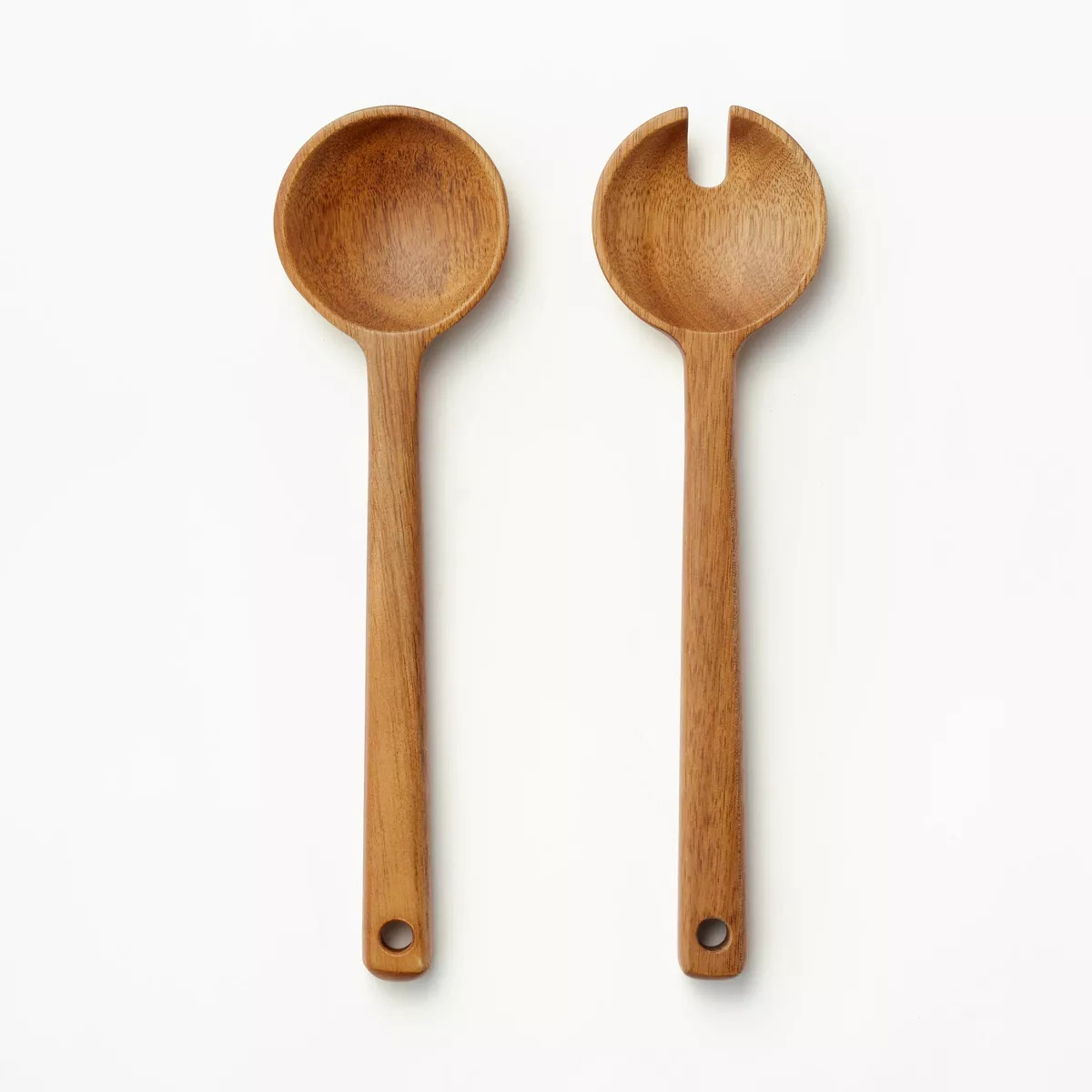 2pk Wood Salad Serving Spoon Set Brown - Figmint™ | Target