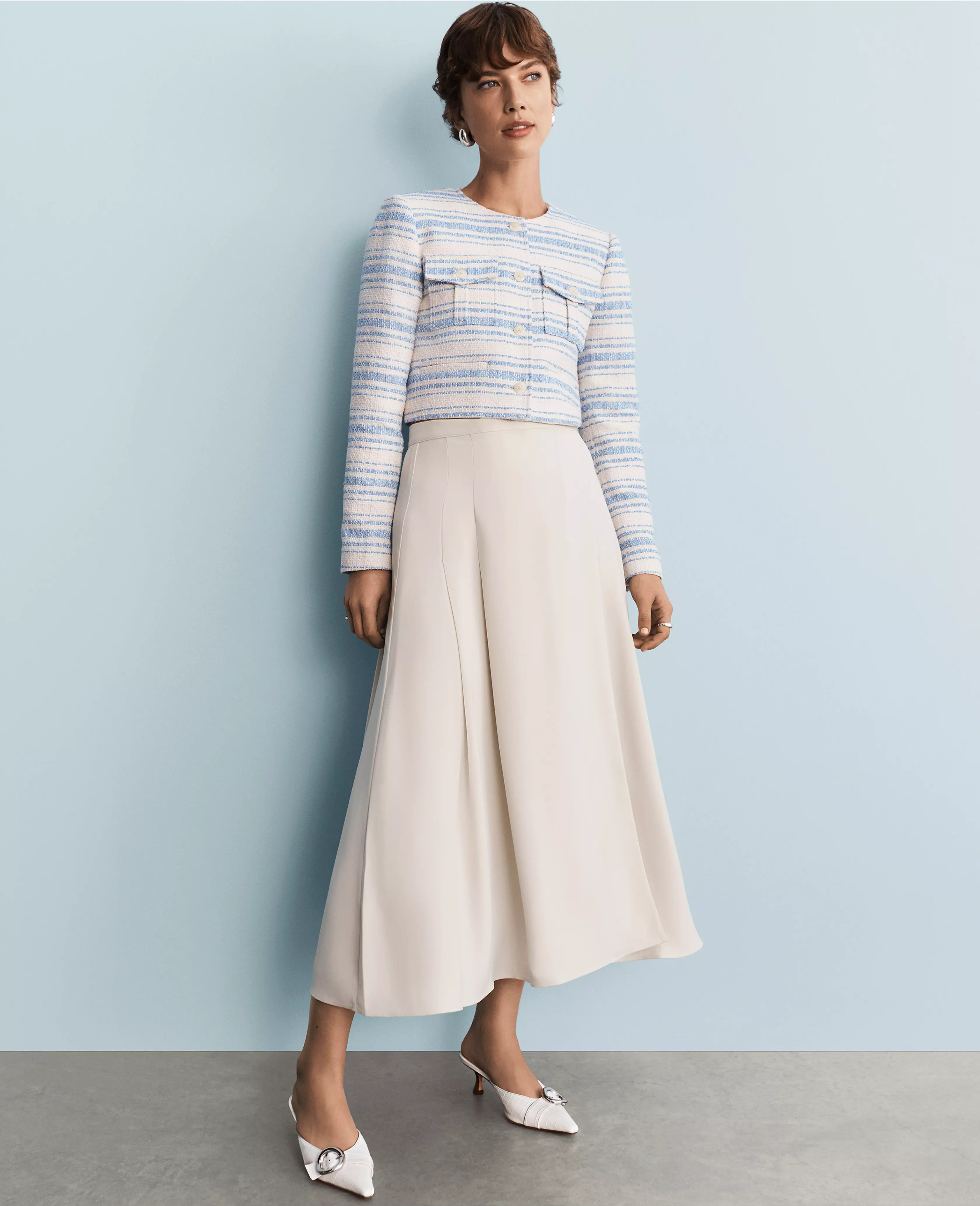 Pleated Wrap Midi Skirt | Ann Taylor