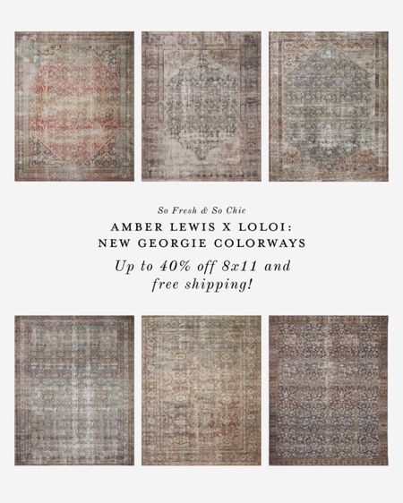 NEW! Amber Lewis Loloi Georgie rug colors!
-
Neutral rugs - traditional rugs - affordable rugs- large rug sale - rugs direct - Loloi rugs - transitional decor - bedroom rugs - living room rugs - kitchen runners  

#LTKhome #LTKsalealert