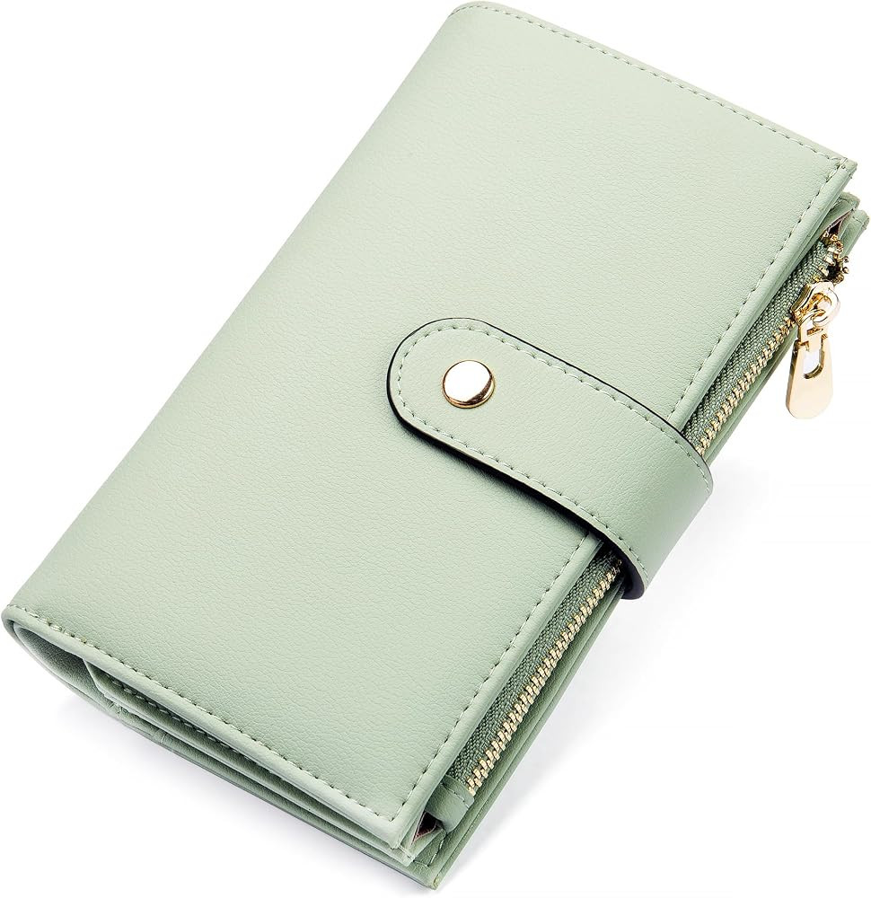 Wallets for Women RFID Blocking Leather Trifold Clutch Wallet Credit Card Holder Ladies Travel Wa... | Amazon (US)