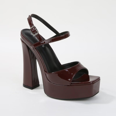 Berness Women's Ema Platform Heels with Patent Finish Brown 7.5 | Target