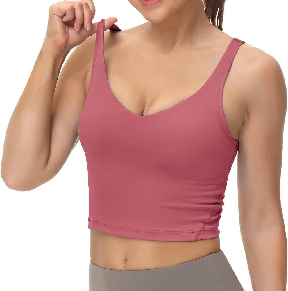 Dragon Fit Sports Bra for Women Longline Padded Yoga Bra Medium Impact Crop Tank Tops for Workout... | Amazon (CA)