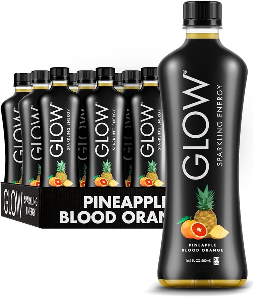 GLOW Beverages Sparkling Energy Drink - Low Calorie Flavored Water With Infused Vitamins Antioxid... | Amazon (US)