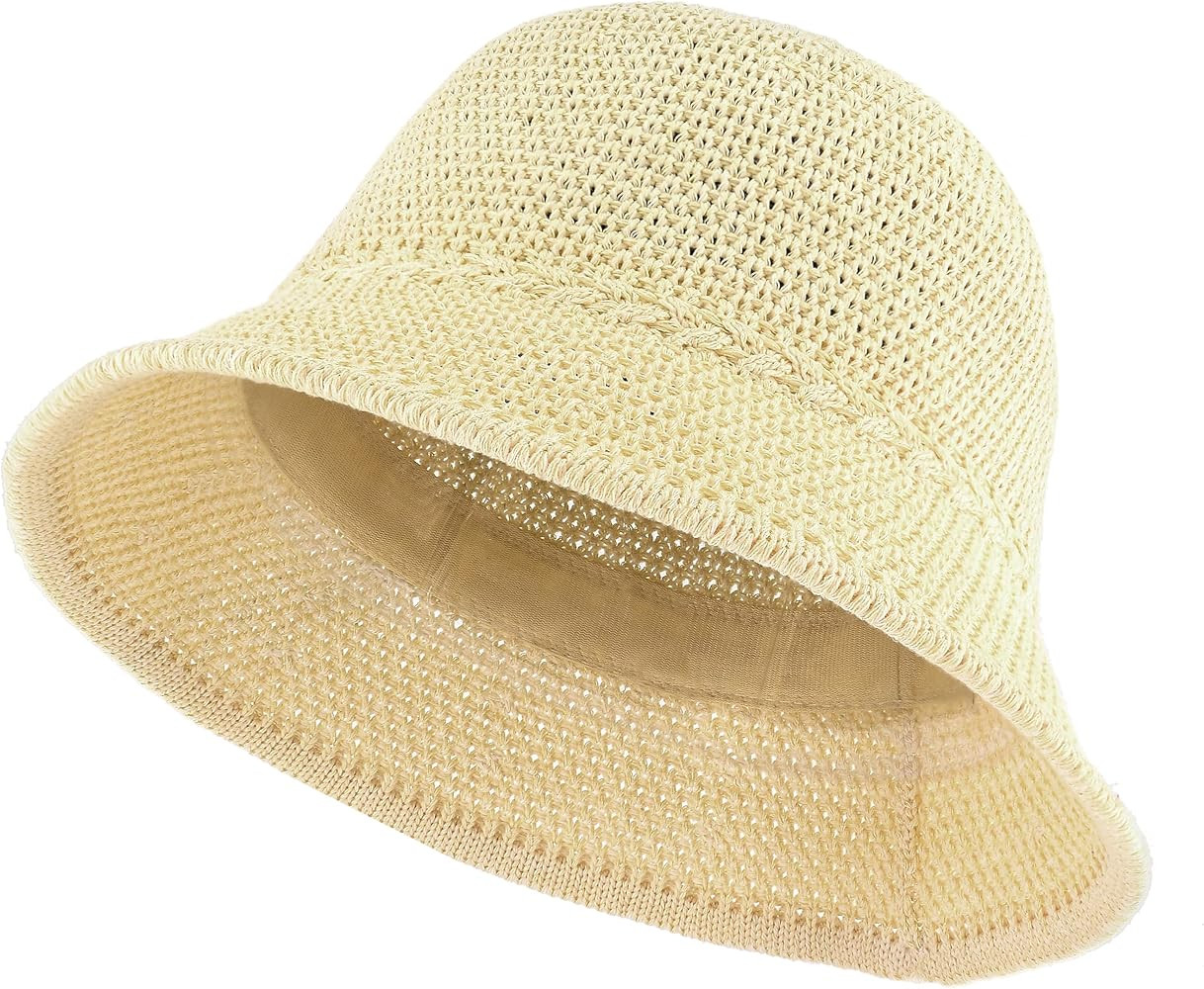 EINSKEY Women's Crochet Bucket Hat - UV Protection Lightweight Packable Faux Straw Sun Hat for Ou... | Amazon (US)