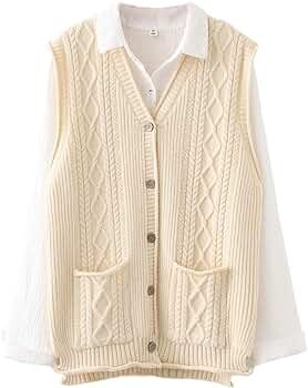 Women's Sweater Vest Button Down Cable Knit Cardigan Outwear | Amazon (US)