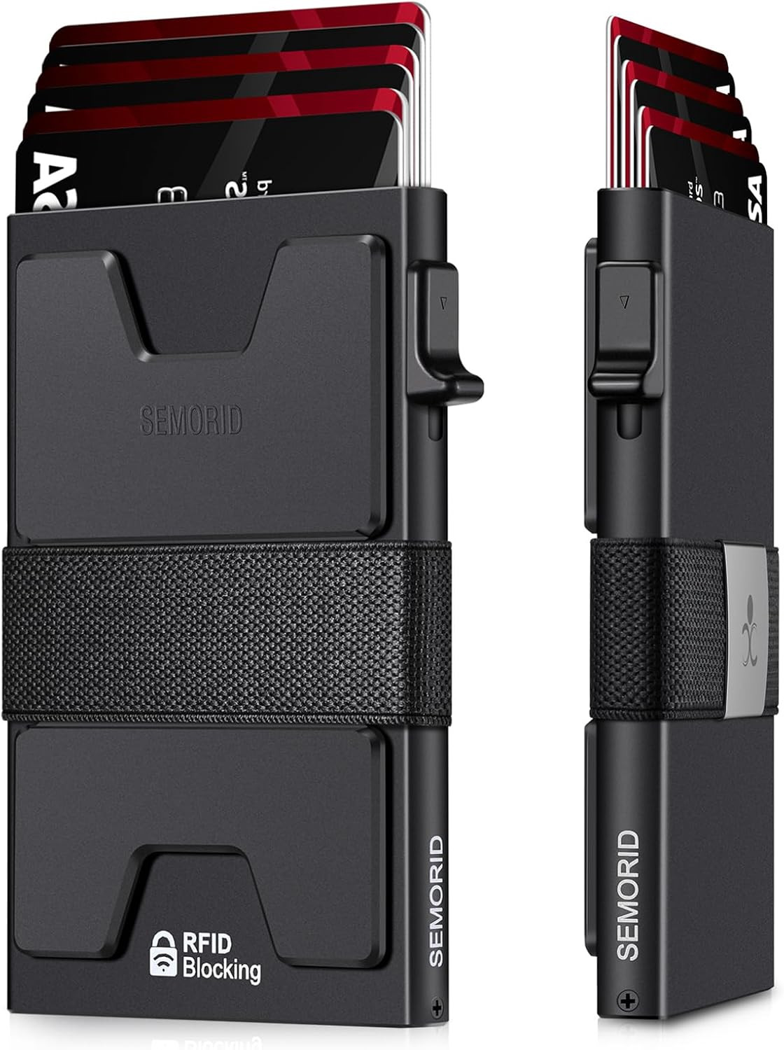 Slim Aluminum Card Holder Wallet for Men, Durable Expandable Backplate, RFID Blocking Minimalist ... | Amazon (US)