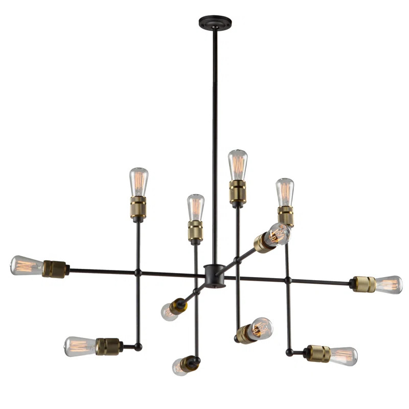 Vintage Brass Gilfillan 12 - Light Sputnik Modern Linear Chandelier | Wayfair North America