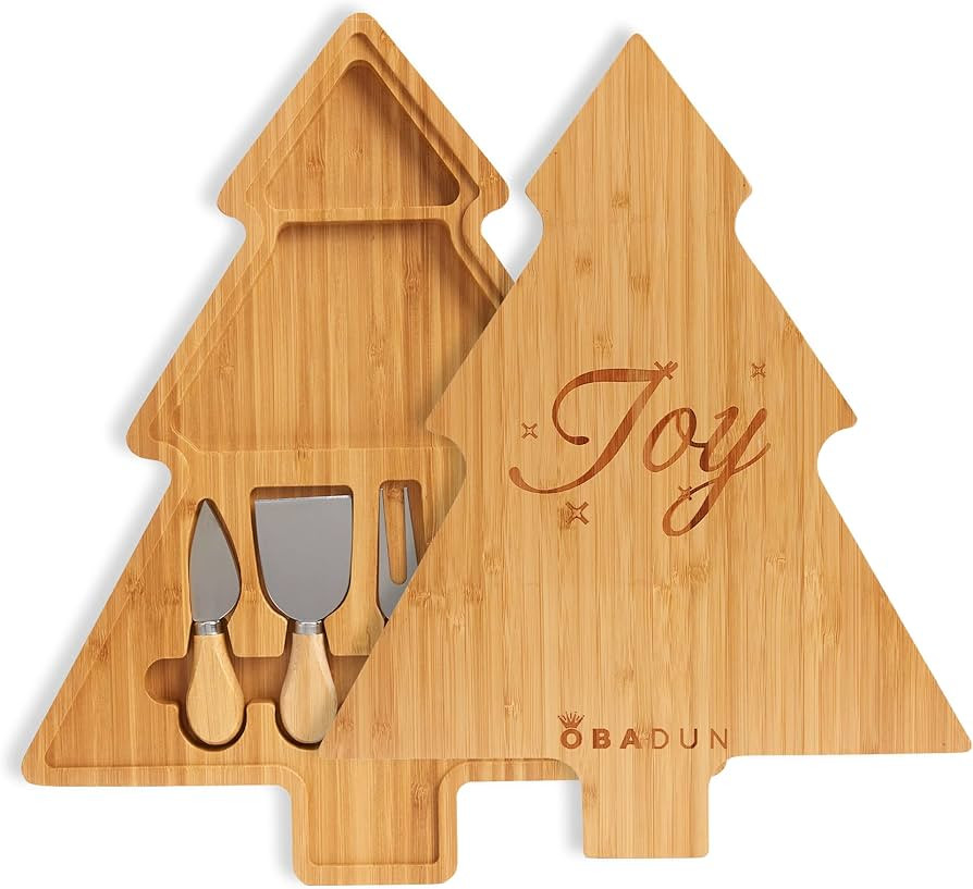 Christmas Tree Charcuterie Board - Cheese Board Gift Set - Tree Shaped Cutting Board Xmas Gift fo... | Amazon (US)