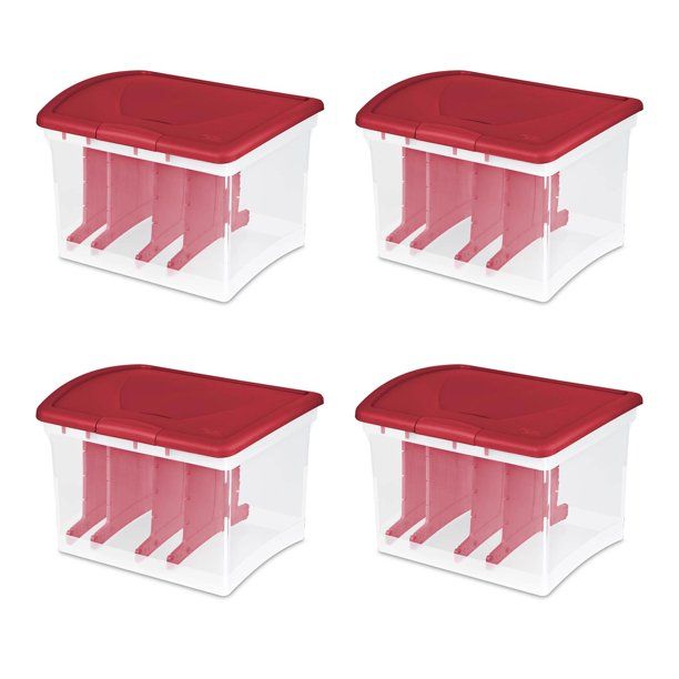 Sterilite Clear Christmas Light and Garland Holiday Storage Container (4 Pack) - Walmart.com | Walmart (US)