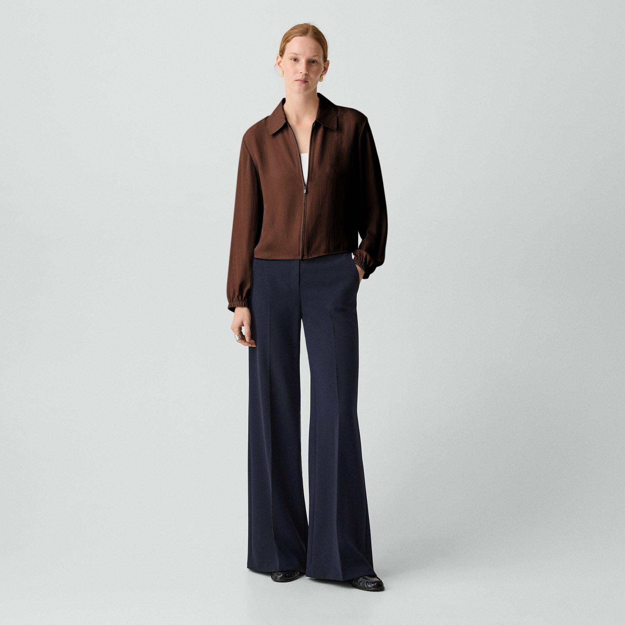 Cropped Jacket in Washed Twill | Theory