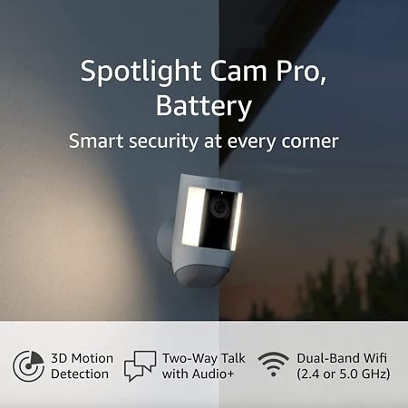 Ring Spotlight Cam Pro, Battery, Home or business security, Retinal 2K Video, Color Night Vision ... | Amazon (US)