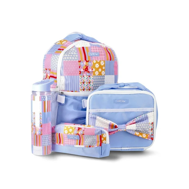 Packed Party Girls 17" Patchwork 4-Piece Backpack Set, Blue | Walmart (US)