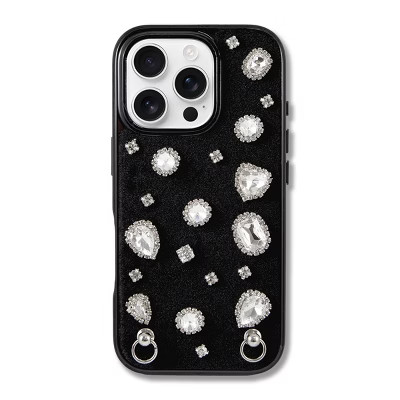 Hello Lux Velvet Gemstone Case 16 Pro - Black | Target
