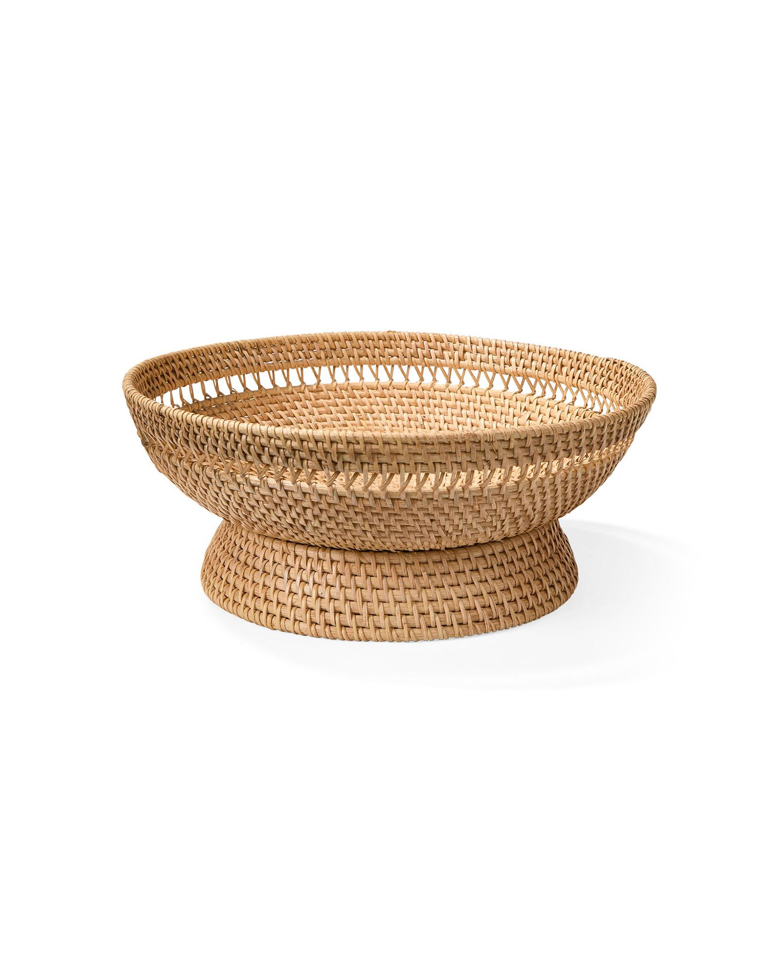 Serena & Lily Ives Rattan Pedestal Bowl | Serena and Lily